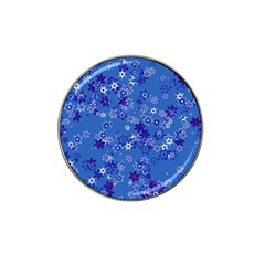 Cornflower Blue Floral Print Hat Clip Ball Marker (10 Pack) by SpinnyChairDesigns