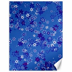 Cornflower Blue Floral Print Canvas 12  X 16  by SpinnyChairDesigns