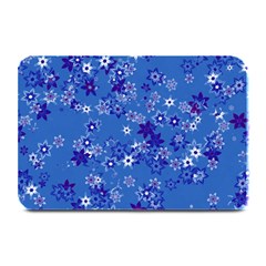 Cornflower Blue Floral Print Plate Mats by SpinnyChairDesigns