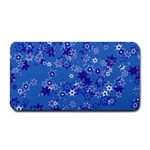 Cornflower Blue Floral Print Medium Bar Mats 16 x8.5  Bar Mat