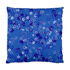 Cornflower Blue Floral Print Standard Cushion Case (one Side) by SpinnyChairDesigns