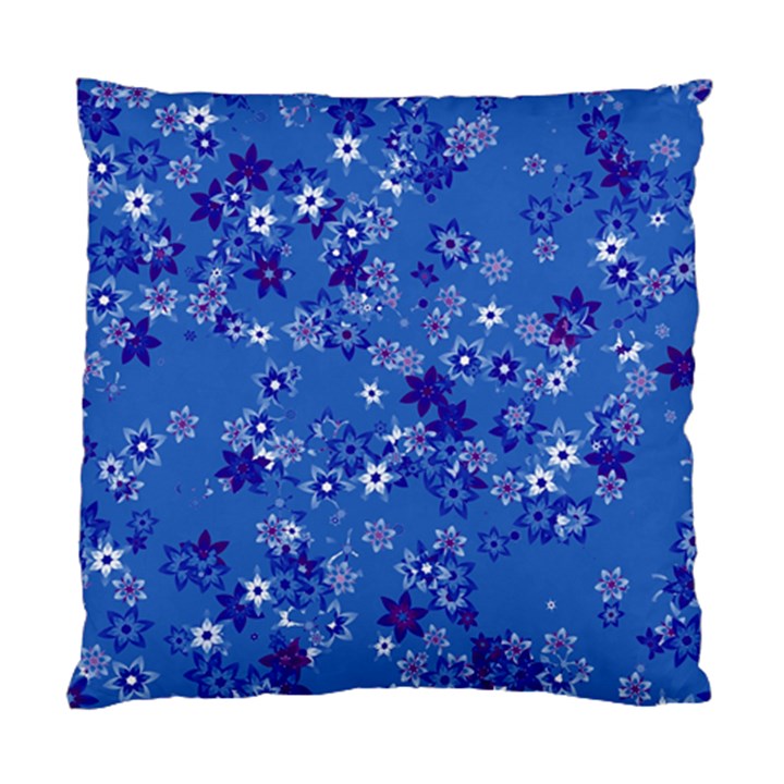 Cornflower Blue Floral Print Standard Cushion Case (Two Sides)