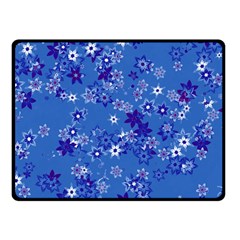 Cornflower Blue Floral Print Fleece Blanket (small) by SpinnyChairDesigns