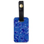 Cornflower Blue Floral Print Luggage Tag (one side) Front