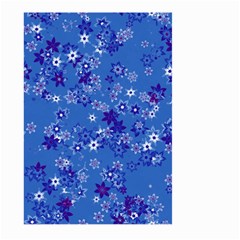 Cornflower Blue Floral Print Large Garden Flag (two Sides) by SpinnyChairDesigns