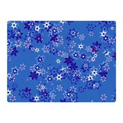 Cornflower Blue Floral Print Double Sided Flano Blanket (mini) 