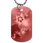 Coral Pink Floral Print Dog Tag (Two Sides) Front