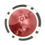 Coral Pink Floral Print Poker Chip Card Guard Front