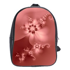 Coral Pink Floral Print School Bag (large) by SpinnyChairDesigns