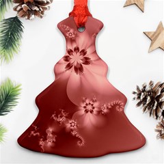 Coral Pink Floral Print Ornament (christmas Tree)  by SpinnyChairDesigns