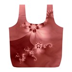 Coral Pink Floral Print Full Print Recycle Bag (L) Back