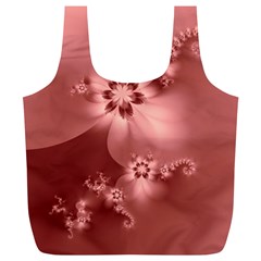 Coral Pink Floral Print Full Print Recycle Bag (xl) by SpinnyChairDesigns