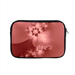 Coral Pink Floral Print Apple Macbook Pro 15  Zipper Case by SpinnyChairDesigns