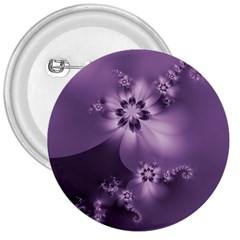 Royal Purple Floral Print 3  Buttons by SpinnyChairDesigns