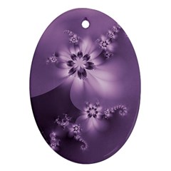 Royal Purple Floral Print Ornament (oval)