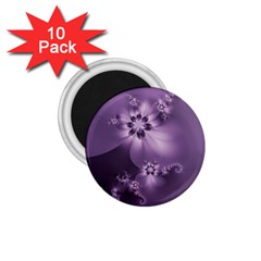 Royal Purple Floral Print 1 75  Magnets (10 Pack)  by SpinnyChairDesigns