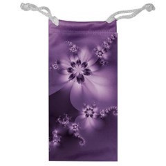 Royal Purple Floral Print Jewelry Bag by SpinnyChairDesigns