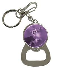 Royal Purple Floral Print Bottle Opener Key Chain by SpinnyChairDesigns