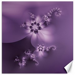 Royal Purple Floral Print Canvas 20  X 20 