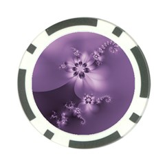 Royal Purple Floral Print Poker Chip Card Guard by SpinnyChairDesigns