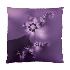 Royal Purple Floral Print Standard Cushion Case (two Sides) by SpinnyChairDesigns