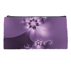 Royal Purple Floral Print Pencil Case by SpinnyChairDesigns