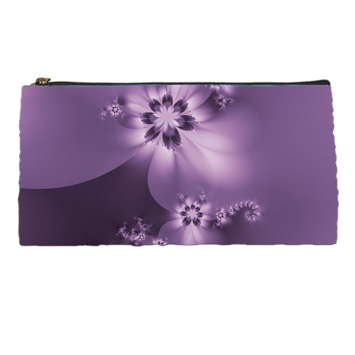 Royal Purple Floral Print Pencil Case