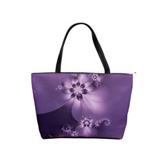 Royal Purple Floral Print Classic Shoulder Handbag by SpinnyChairDesigns