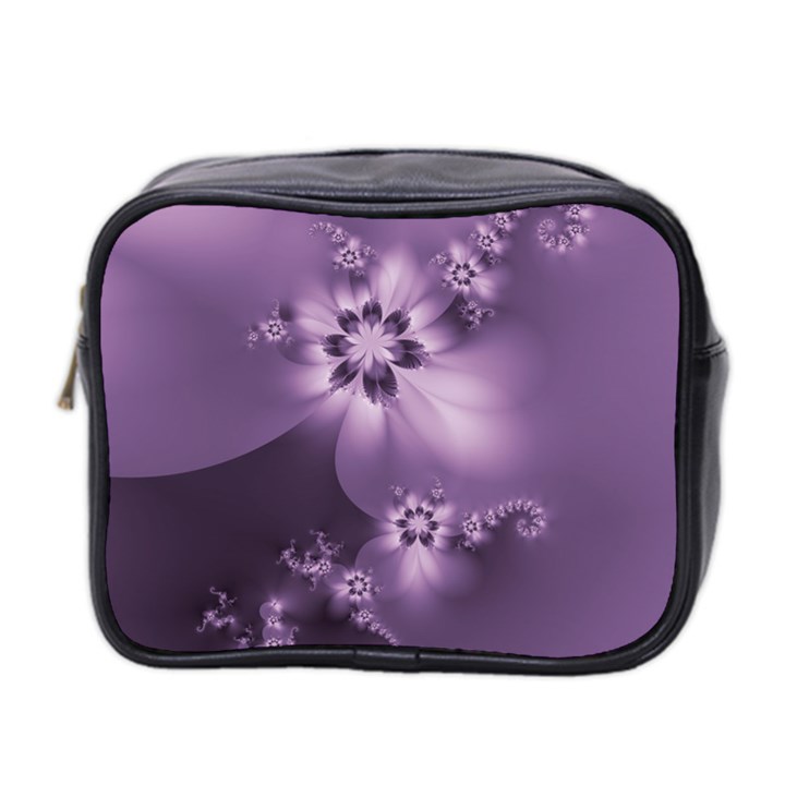 Royal Purple Floral Print Mini Toiletries Bag (Two Sides)