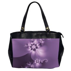 Royal Purple Floral Print Oversize Office Handbag (2 Sides) by SpinnyChairDesigns