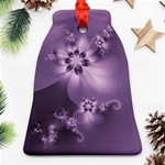 Royal Purple Floral Print Ornament (Bell) Front