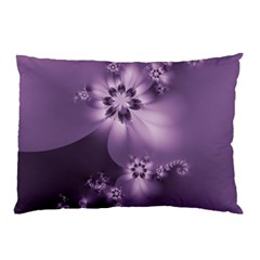 Royal Purple Floral Print Pillow Case (two Sides) by SpinnyChairDesigns