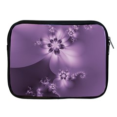 Royal Purple Floral Print Apple Ipad 2/3/4 Zipper Cases by SpinnyChairDesigns