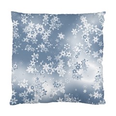 Faded Blue White Floral Print Standard Cushion Case (two Sides) by SpinnyChairDesigns