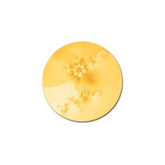 Saffron Yellow Floral Print Golf Ball Marker by SpinnyChairDesigns