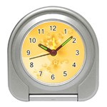 Saffron Yellow Floral Print Travel Alarm Clock Front