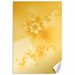 Saffron Yellow Floral Print Canvas 20  X 30  by SpinnyChairDesigns