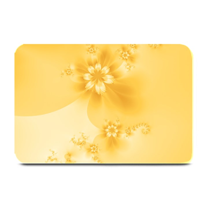 Saffron Yellow Floral Print Plate Mats