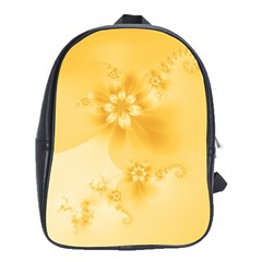 Saffron Yellow Floral Print School Bag (large) by SpinnyChairDesigns