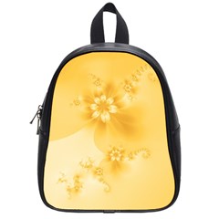 Saffron Yellow Floral Print School Bag (small) by SpinnyChairDesigns