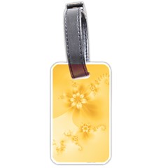 Saffron Yellow Floral Print Luggage Tag (one Side) by SpinnyChairDesigns