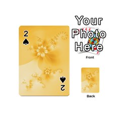 Saffron Yellow Floral Print Playing Cards 54 Designs (mini) by SpinnyChairDesigns