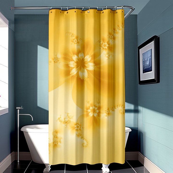 Saffron Yellow Floral Print Shower Curtain 36  x 72  (Stall) 