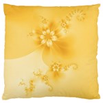 Saffron Yellow Floral Print Large Cushion Case (Two Sides) Back