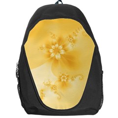 Saffron Yellow Floral Print Backpack Bag by SpinnyChairDesigns