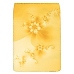 Saffron Yellow Floral Print Removable Flap Cover (l) by SpinnyChairDesigns