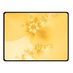 Saffron Yellow Floral Print Double Sided Fleece Blanket (Small)  45 x34  Blanket Front