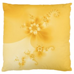 Saffron Yellow Floral Print Standard Flano Cushion Case (one Side) by SpinnyChairDesigns