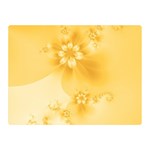 Saffron Yellow Floral Print Double Sided Flano Blanket (Mini)  35 x27  Blanket Front