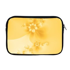 Saffron Yellow Floral Print Apple Macbook Pro 17  Zipper Case by SpinnyChairDesigns